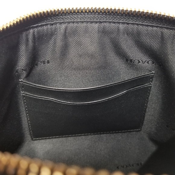 Coach Leather Pouch/Clutch with Detachable Strap, Black - Picture 7 of 10